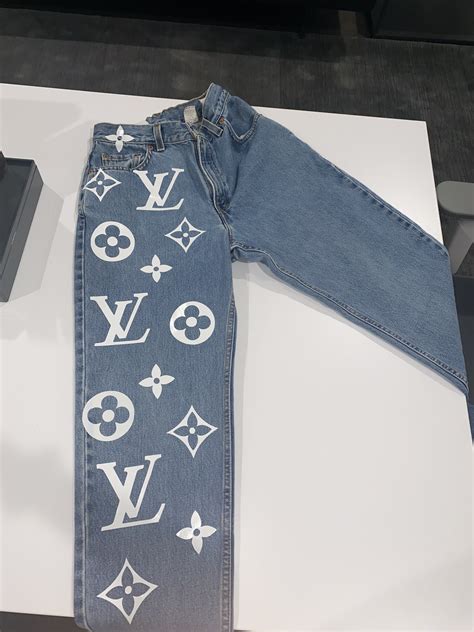 lv painted jeans